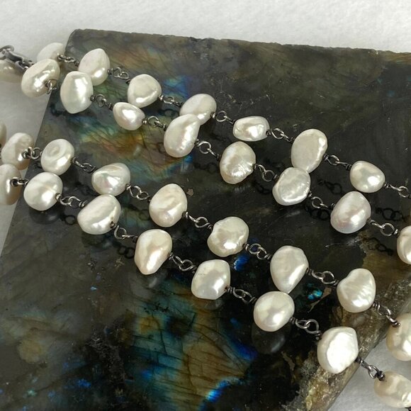 Sterling Silver 925 Silpada N1368 Fresh Catch 32" 9MM Freshwater Pearl Necklace - Picture 12 of 16